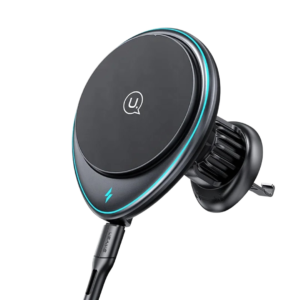 USAMS CD222 Chargeur de voiture sans fil magnétique 15W avec support téléphone