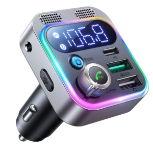 Adaptateur chargeur voiture Bluetooth FM 48W à 2 ports USB avec appels mains libres