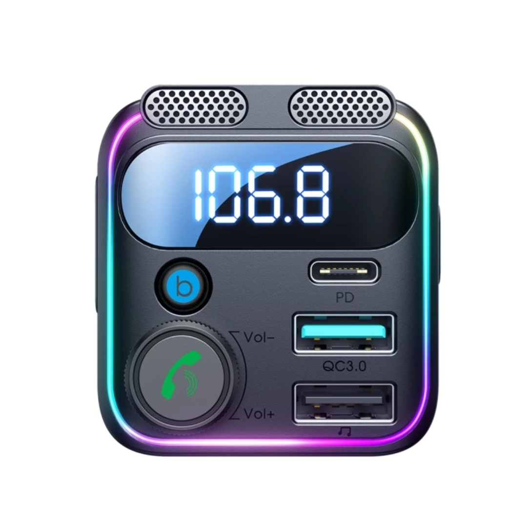 Adaptateur chargeur voiture Bluetooth FM 48W à 2 ports USB avec appels mains libres