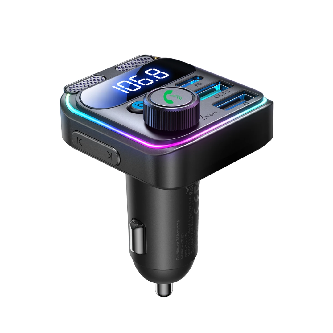 Adaptateur chargeur voiture Bluetooth FM 48W à 2 ports USB avec appels mains libres